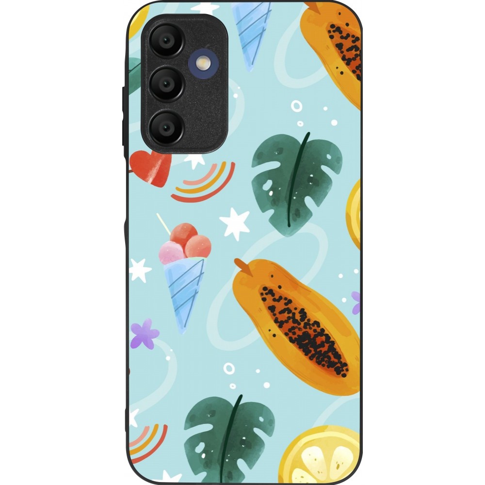 Samsung Galaxy A16 Case Hülle - Silikon schwarz Summer 2025 Pattern papaya