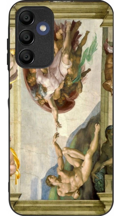 Coque Samsung Galaxy A16 - Silicone rigide noir Tableau art - La Création d’Adam - Michel-Ange