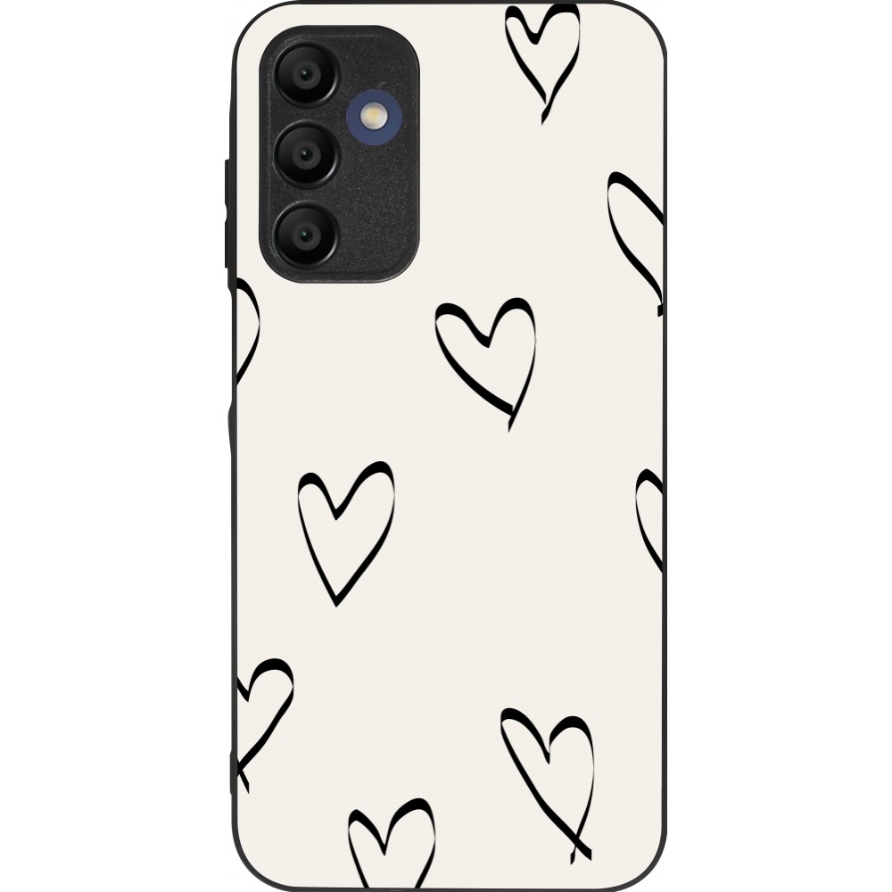Samsung Galaxy A16 Case Hülle - Silikon schwarz Valentine 2023 minimalist hearts