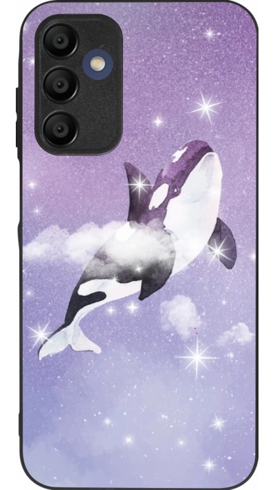 Samsung Galaxy A16 Case Hülle - Silikon schwarz Whale in sparking stars