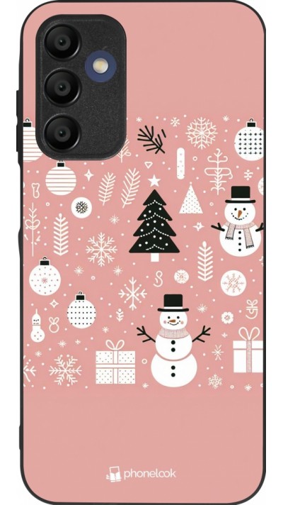 Samsung Galaxy A16 Case Hülle - Silikon schwarz Weihnachten 2024 Rose Schneemann Weihnachten