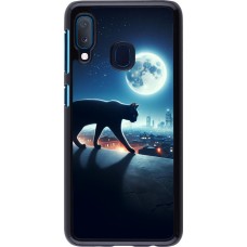 Samsung Galaxy A20e Case Hülle - Schwarze Katze unter dem Vollmond