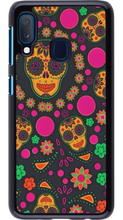 Samsung Galaxy A20e Case Hülle - Halloween 22 colorful mexican skulls