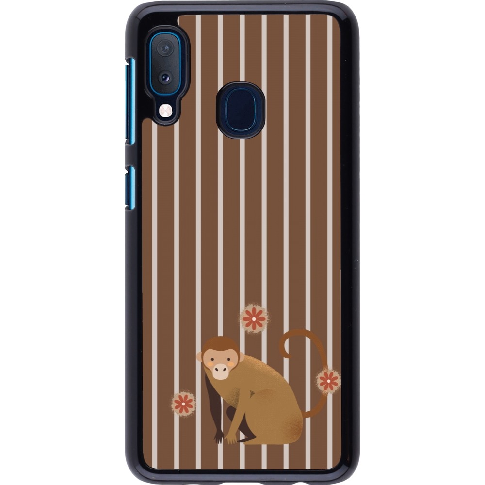 Samsung Galaxy A20e Case Hülle - Monkey with stripes