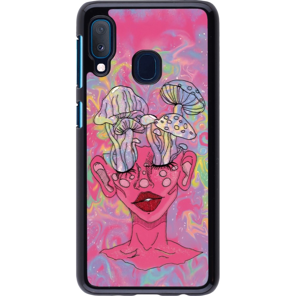 Samsung Galaxy A20e Case Hülle - Psychedelic pink mushroom