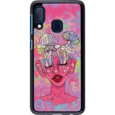 Samsung Galaxy A20e Case Hülle - Psychedelic pink mushroom