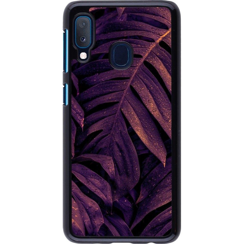 Samsung Galaxy A20e Case Hülle - Purple Light Leaves