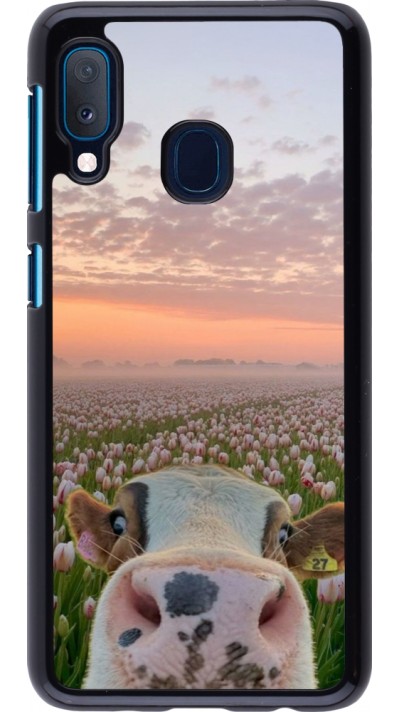 Samsung Galaxy A20e Case Hülle - Cow with tulips 2026
