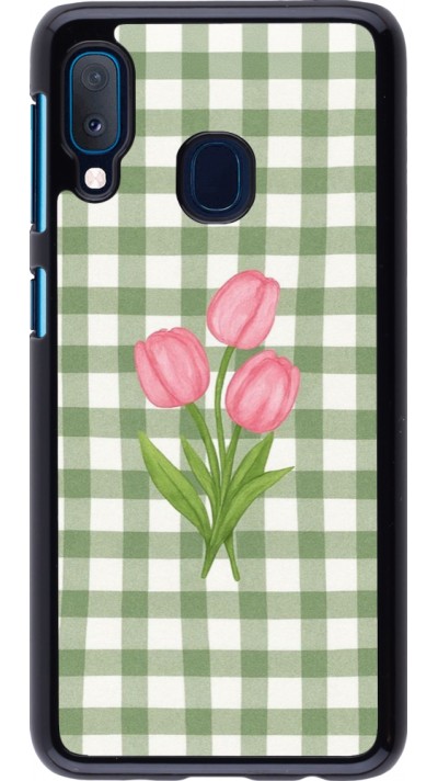 Samsung Galaxy A20e Case Hülle - Green vichy tulips 2026