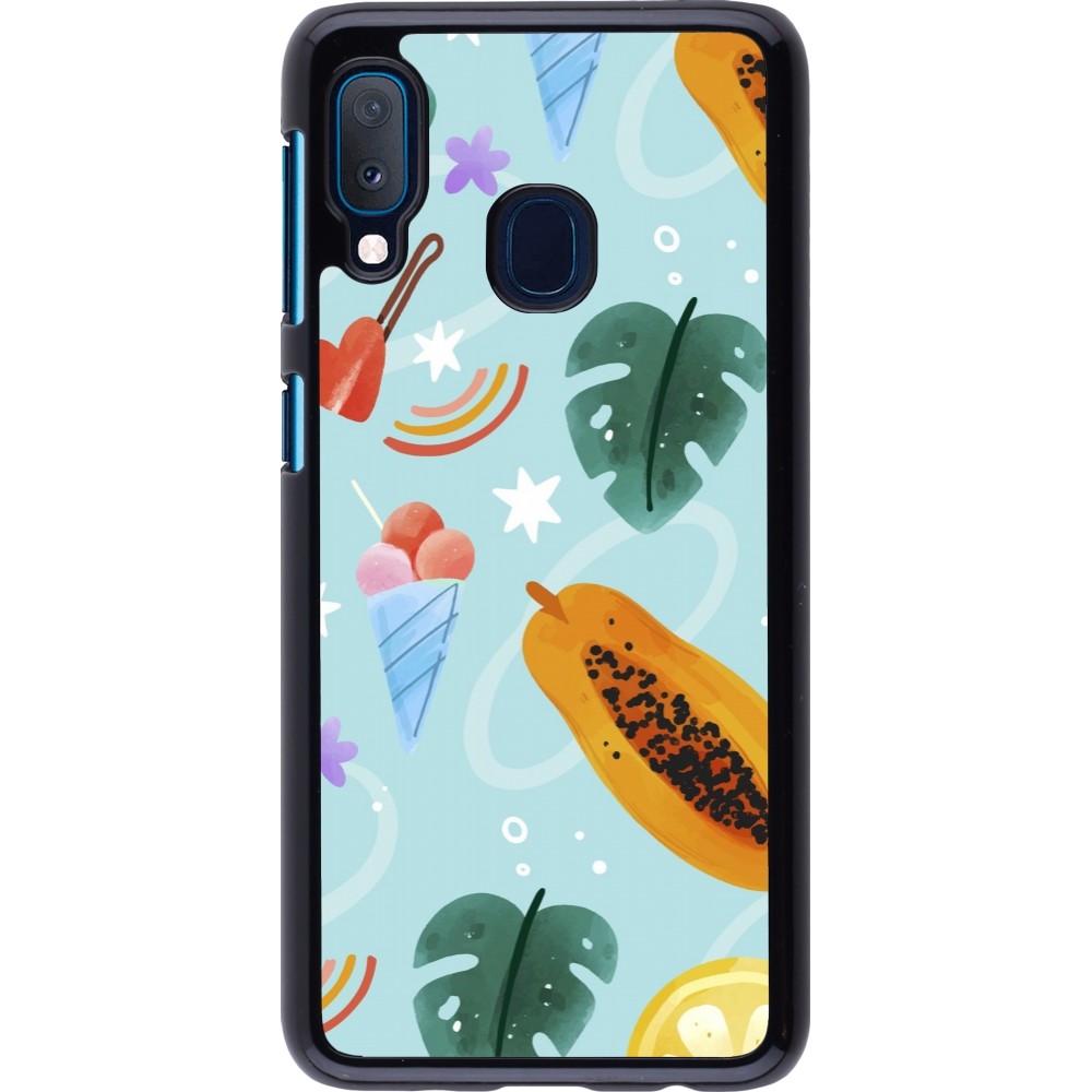 Samsung Galaxy A20e Case Hülle - Summer 2025 Pattern papaya