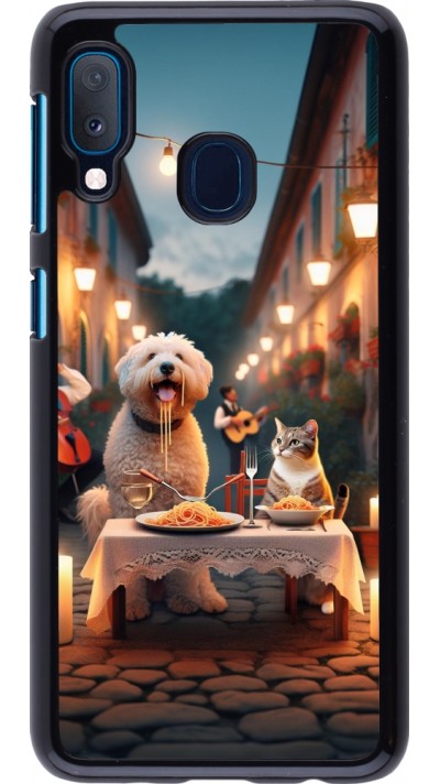 Samsung Galaxy A20e Case Hülle - Valentin 2024 Hund & Katze Kerzenlicht