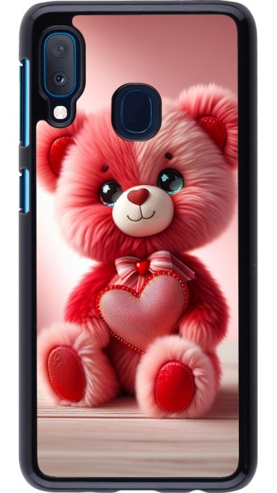 Samsung Galaxy A20e Case Hülle - Valentin 2024 Rosaroter Teddybär