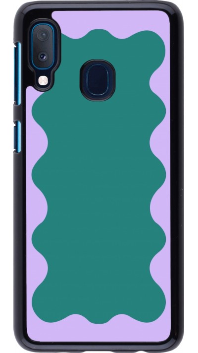 Samsung Galaxy A20e Case Hülle - Wavy Rectangle Green Purple