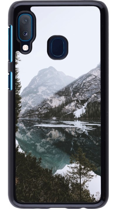 Samsung Galaxy A20e Case Hülle - Winter 22 snowy mountain and lake