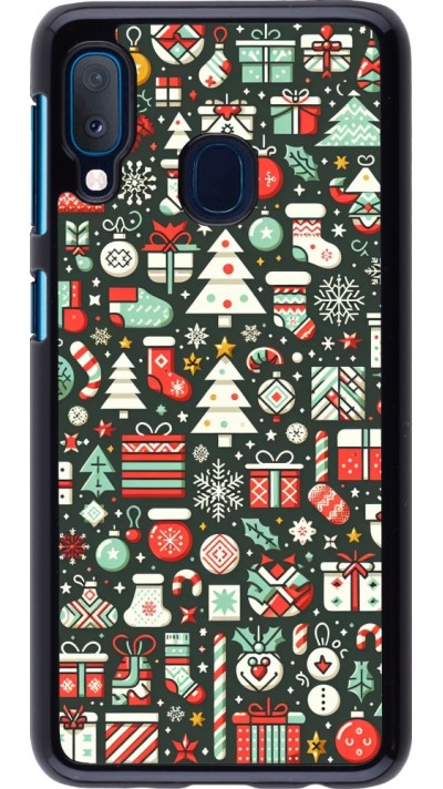 Samsung Galaxy A20e Case Hülle - Weihnachten 2023 Flachmuster