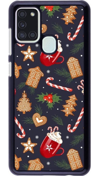 Samsung Galaxy A21s Case Hülle - Christmas 25 Pattern Gingerbread House