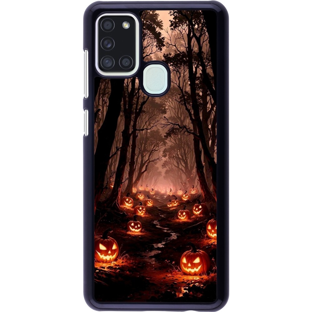 Samsung Galaxy A21s Case Hülle - Halloween 2025 Road of Terrifying Pumpkins