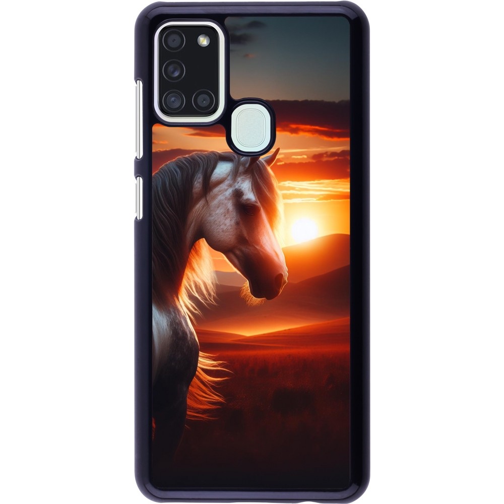 Samsung Galaxy A21s Case Hülle - Majestätischer Sonnenuntergang Pferd