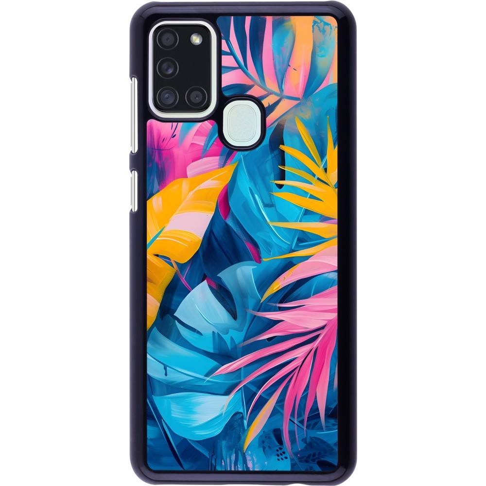 Samsung Galaxy A21s Case Hülle - Palms Blue