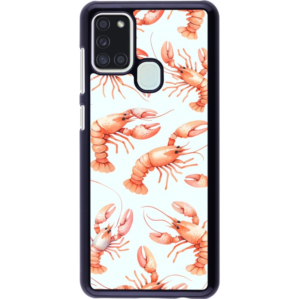 Samsung Galaxy A21s Case Hülle - Muster von pastellfarbenen Hummern