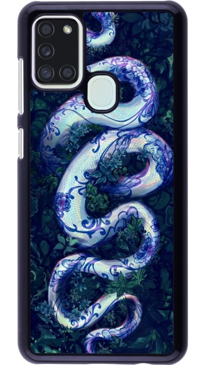 Samsung Galaxy A21s Case Hülle - Snake Blue Anaconda
