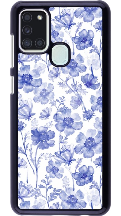 Samsung Galaxy A21s Case Hülle - Spring 23 watercolor blue flowers