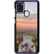 Samsung Galaxy A21s Case Hülle - Cow with tulips Spring 2026