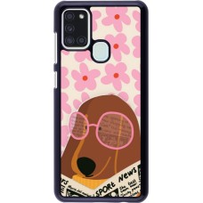 Samsung Galaxy A21s Case Hülle - Dog with newspaper Spring 2026