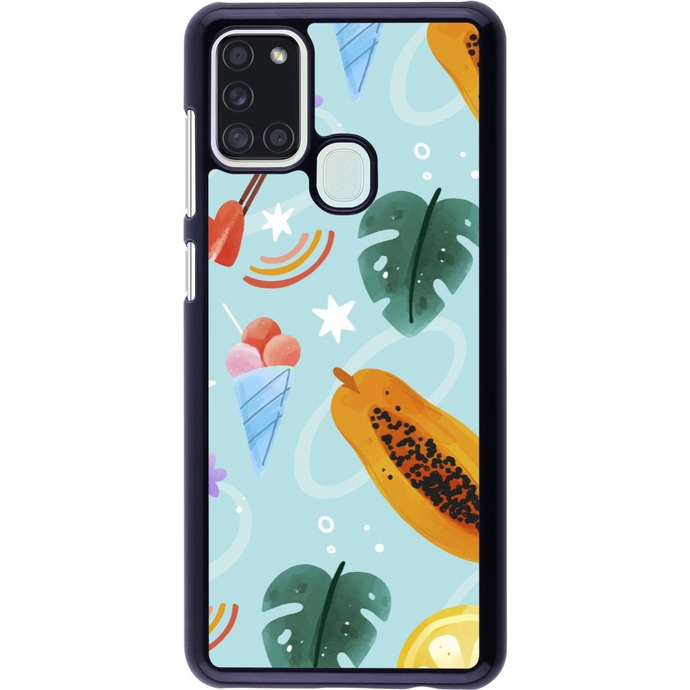 Samsung Galaxy A21s Case Hülle - Summer 2025 Pattern papaya