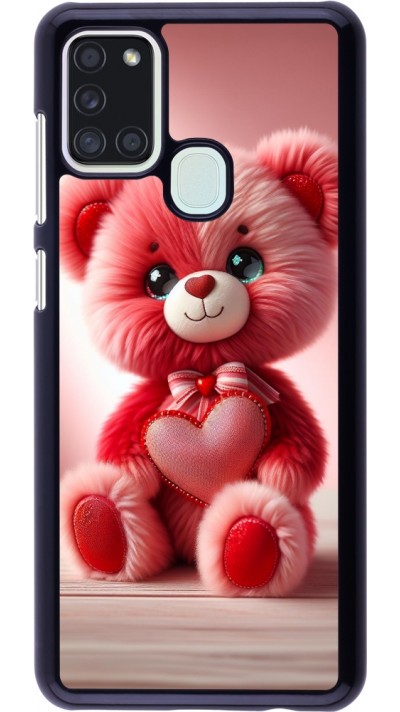 Samsung Galaxy A21s Case Hülle - Valentin 2024 Rosaroter Teddybär