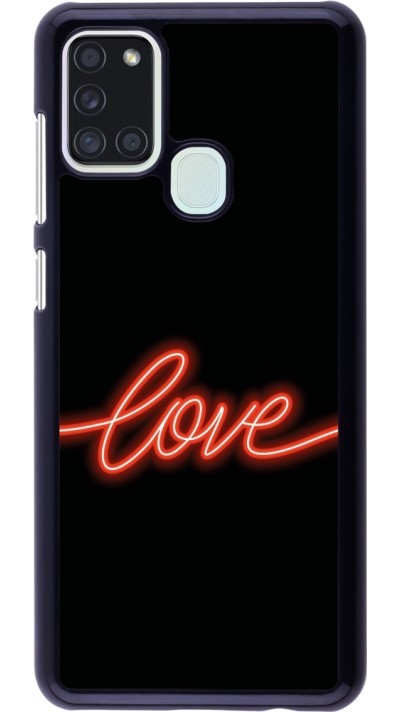 Samsung Galaxy A21s Case Hülle - Valentine 2023 neon love