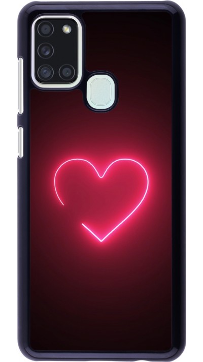 Samsung Galaxy A21s Case Hülle - Valentine 2023 single neon heart