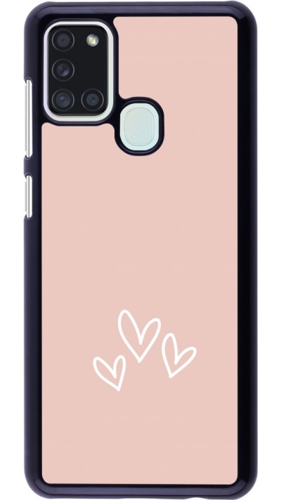 Samsung Galaxy A21s Case Hülle - Valentine 2023 three minimalist hearts