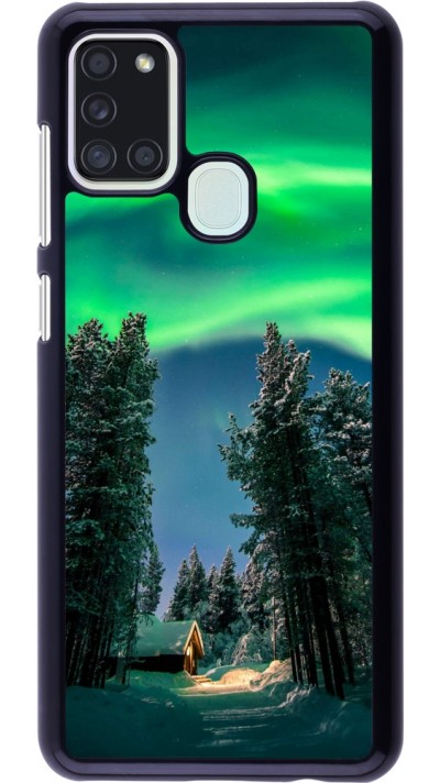 Samsung Galaxy A21s Case Hülle - Winter 22 Northern Lights