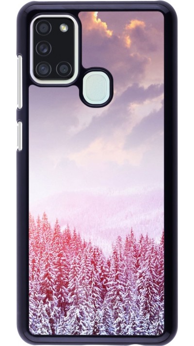Samsung Galaxy A21s Case Hülle - Winter 22 Pink Forest