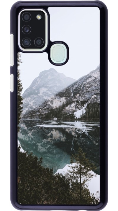 Samsung Galaxy A21s Case Hülle - Winter 22 snowy mountain and lake