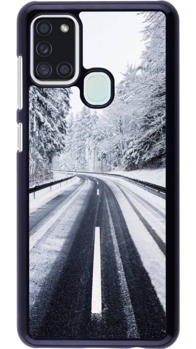 Samsung Galaxy A21s Case Hülle - Winter 22 Snowy Road