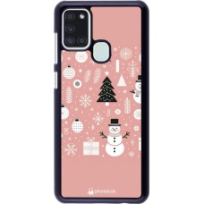 Samsung Galaxy A21s Case Hülle - Weihnachten 2024 Rose Schneemann Weihnachten