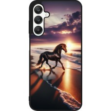 Samsung Galaxy A25 Case Hülle - Silikon schwarz Pferd majestätisch Strand