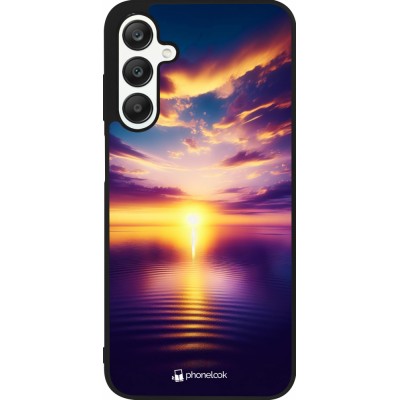 Samsung Galaxy A25 Case Hülle - Silikon schwarz Sonnenuntergang gelb violett