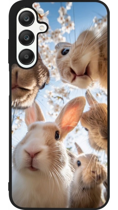 Samsung Galaxy A25 Case Hülle - Silikon schwarz Easter 2026 Rabbits