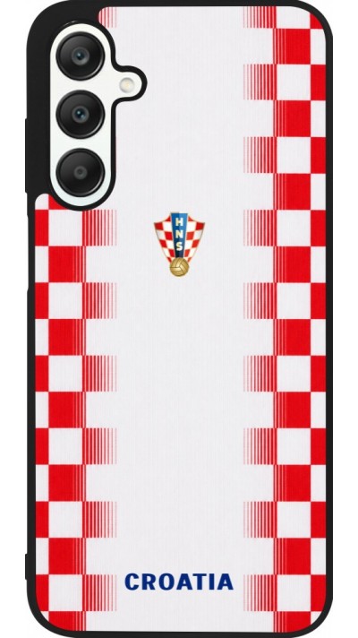 Samsung Galaxy A25 Case Hülle - Silikon schwarz Kroatien 2026 personalisierbares Fussballtrikot