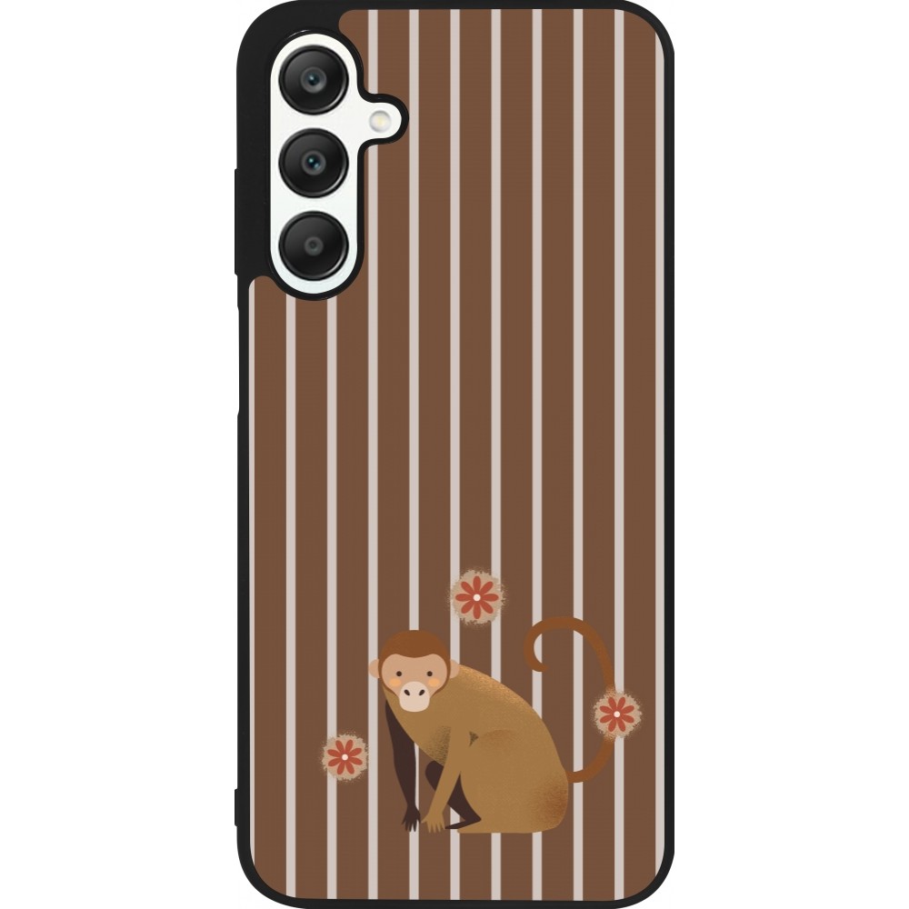 Samsung Galaxy A25 Case Hülle - Silikon schwarz Monkey with stripes