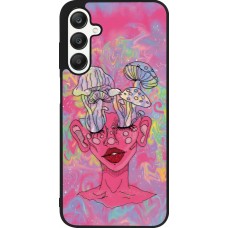 Samsung Galaxy A25 Case Hülle - Silikon schwarz Psychedelic pink mushroom