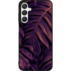 Samsung Galaxy A25 Case Hülle - Silikon schwarz Purple Light Leaves
