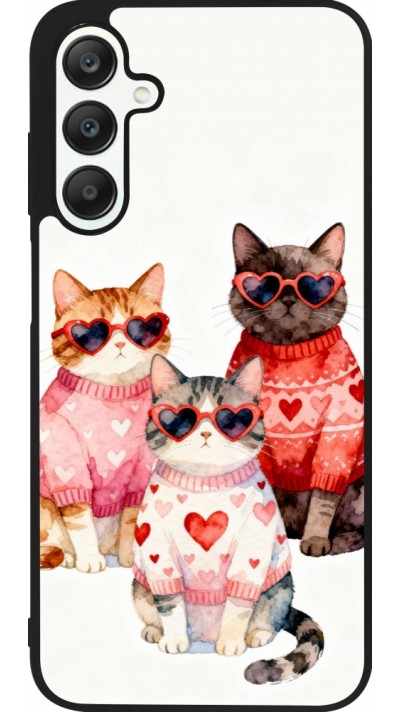 Samsung Galaxy A25 Case Hülle - Silikon schwarz Saint Valentines Day 26 Cat Love