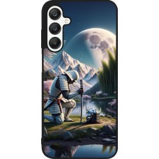 Samsung Galaxy A25 Case Hülle - Silikon schwarz Samurai Katana Mond