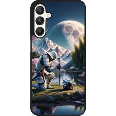 Samsung Galaxy A25 Case Hülle - Silikon schwarz Samurai Katana Mond