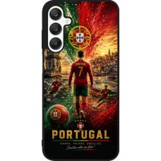 Samsung Galaxy A25 Case Hülle - Silikon schwarz Fussball Portugal splash 2026