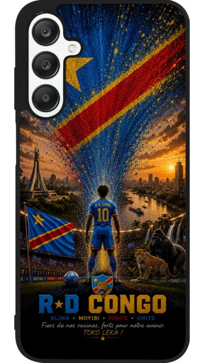 Samsung Galaxy A25 Case Hülle - Silikon schwarz Fussball Demokratische Republik Kongo splash 2026